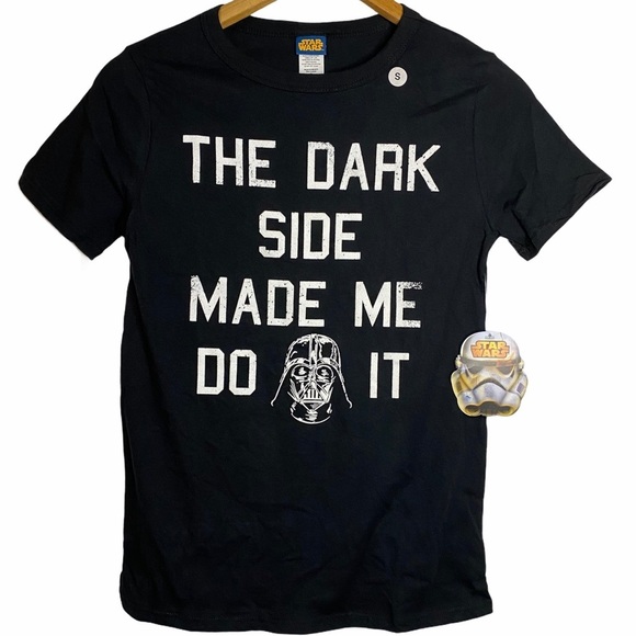 Star Wars Tops - Star Wars Dark Side Made Me Do It Darth Vader Black T-Shirt Small S Fandom